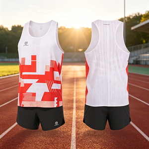 Custom Logo Mens Quick Dry Laser Cut Tank Top Geometric Print Breathable Athletic <strong>Running</strong> <strong>Singlet</strong> for Wholesale - Product Image 4