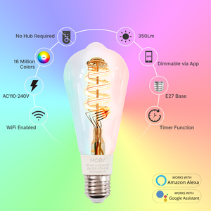 Moes tuya wifi thông minh dẫn bóng đèn Đèn chiếu sáng Lumen 350lm 4.9W E27 RGB + CW AC 110-240V với nhịp điệu âm nhạc - Product Image 3
