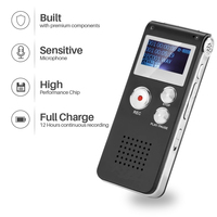 Appareil d'enregistrement 8 Go Réduction du bruit Lecteur flash Format MP3 Mini enregistreur vocal numérique avec lecture de musique