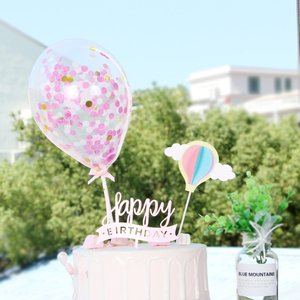 Decorazione per Torte a Forma di Mongolfiera in Carta, 20x10cm, Rosa/Giallo/Blu/Viola, per Compleanni, Matrimoni, Baby Shower, Vendita all'Ingrosso - Product Image 4