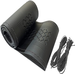 Funda de Cuero para Volante de 15 Pulgadas, Cosida a Mano, Tamaño Universal, con Aguja e Hilo, para Autos Yaris - Product Image 1