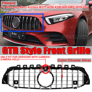 Grille de pare-chocs avant style GT W177 pour Mercedes-Benz Classe A W177 A180 A200 A45 AMG avec caméra 2019-2021 - Product Image 1