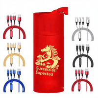 Tube en papier personnalisé 2026 motif Cheval Rouge pour câble de charge USB, idéal pour un cadeau porte-bonheur