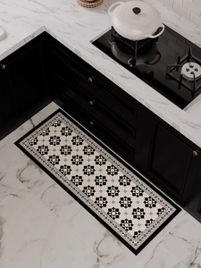 <span class=keywords><strong>Tapis</strong></span> de <span class=keywords><strong>cuisine</strong></span> vintage à motif carreaux <span class=keywords><strong>noir</strong></span> <span class=keywords><strong>et</strong></span> <span class=keywords><strong>blanc</strong></span>, imperméable, anti-huile, antidérapant, lavable, long <span class=keywords><strong>tapis</strong></span> de couloir pour <span class=keywords><strong>cuisine</strong></span> - Product Image 3