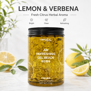 Perlas de Gel Ambientador Ecológicas OEM ODM 210g Limón y <span class=keywords><strong>Verbena</strong></span> Eliminador de Olores de Larga Duración para Baño y Cocina Venta al por Mayor - Product Image 2