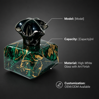 Flacon pulvérisateur de parfum en verre mat de luxe de haute qualité, vert marbre doré, couleur personnalisée, vide, rechargeable, atomiseur de parfum en gros
