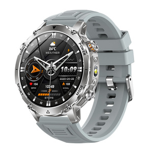 Montre connectée AK106 pour hommes, fabriquée directement en usine, batterie de 1400 mAh, étanche IPX8, appels Bluetooth, robuste, sport de plein air, boussole, bracelet en silicone - Product Image 2