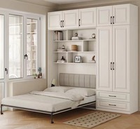 Lit Murphy moderne sur mesure, pliable, modulaire, taille Queen et King, lit mural dissimulé pour gagner de la place avec armoire et rangement