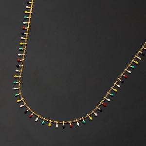 Collier en acier inoxydable coloré à petites gouttes, chaîne perlée émaillée, collier ras-du-cou élégant, accessoires de fabrication de bijoux - Product Image 5