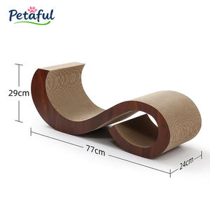 Tempat Tidur Kucing 2 in 1 Bentuk S Modern Ramah Lingkungan Tahan Lama dari Kardus Bergelombang Daur Ulang, <span class=keywords><strong>Sofa</strong></span> Penggaruk Kucing Ukuran Besar - Product Image 5