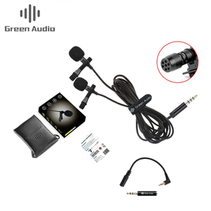 New Dual-head Clip Lavalier Collar <strong>Microphone</strong> for Speaking Tie Clip-on <strong>Lapel</strong> <strong>Microphone</strong> Noise Cancelling,condenser <strong>Microphone</strong> - Product Image 1
