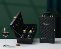 Boîte à vin commerciale de vente directe d'usine boîte de luxe de bouteille en verre faite à la main boîte-cadeau de whisky en relief