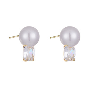 Green Agate Ball Stud Earrings With Crystal Inlay 925 Silver <b>Post</b> Everyday Wear Geometric Design EA10410 - Product Image 5