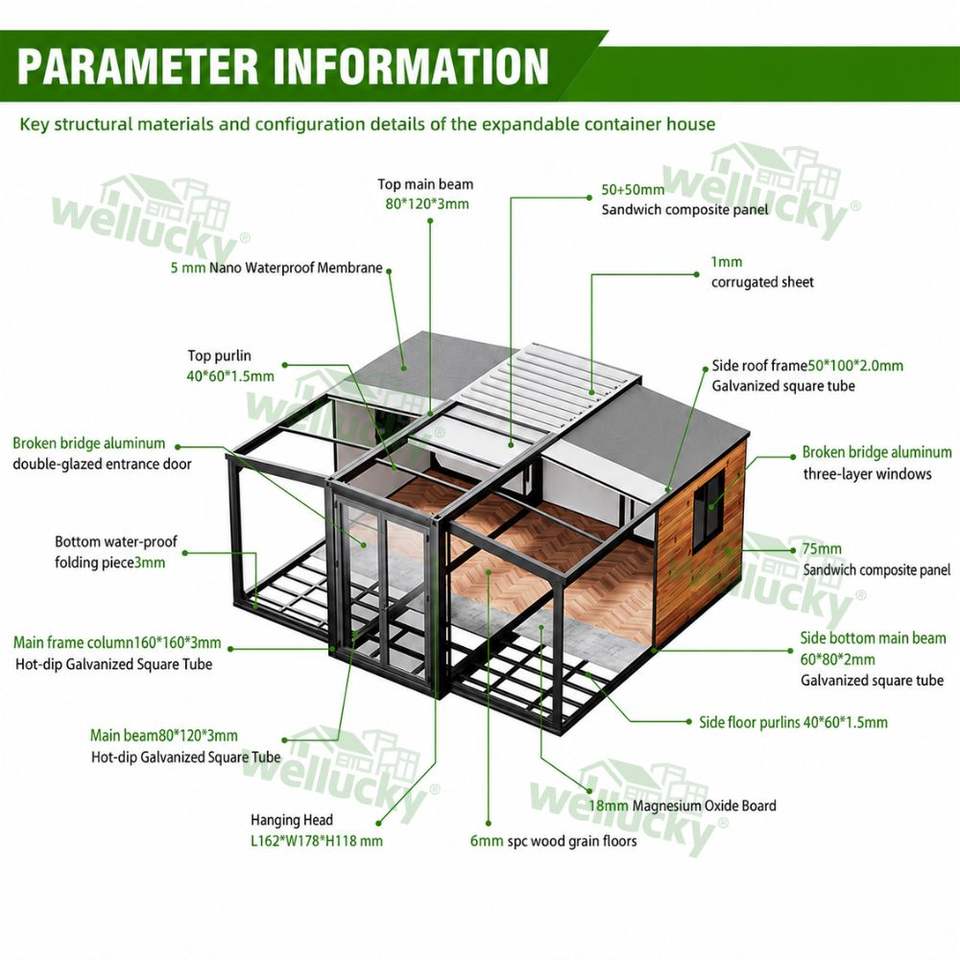 Container Box Housing 20ft 40ft Expandable Container House Prefab Modular Home Container ...