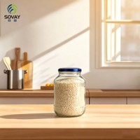 Pot de conservation décoratif en verre cannelé de 1700 ml avec ouverture filetée, bocal en verre transparent pour confitures maison, aliments secs et emballage en vrac