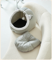Lit pour chat semi-fermé, tendance sur internet, pour toutes les saisons, lavable et chaud pour l'hiver