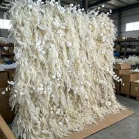 Mur floral artificiel imperméable 5D en soie blanche pour décorations de mariage, fond de scène et réceptions événementielles