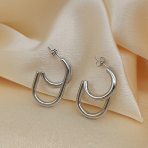 Daihe Pháp Đơn Giản <span class=keywords><strong>C</strong></span> Hình Dạng Thép Không Gỉ Bông Tai Mạ Vàng Đồ Trang Sứ<span class=keywords><strong>c</strong></span> Thời Trang Cho Mặ<span class=keywords><strong>c</strong></span> Hàng Ngày - Product Image 3