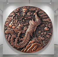 Art mural élégant Pivoine et Phénix - Entièrement personnalisable avec installation sur site par des experts