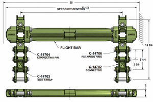 Chaînes de convoyeur LC 525 35 en acier allié forgé haute résistance, durables et robustes, pour la transmission de puissance, peinture automobile - Product Image 2