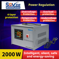 Stabilisateur de tension AC monophasé en cuivre 230V 50Hz SVC 2000VA avec écran LCD, protection contre les surcharges, haute efficacité