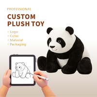 Peluche personnalisée TOBTOYS de haute qualité, brodée, rembourrée en coton PP, mini animal, panda, ours en peluche, mascotte 11-30cm pour fête