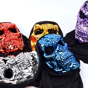 Máscara de Calavera de PVC <span class=keywords><strong>para</strong></span> <span class=keywords><strong>Halloween</strong></span>, con Brillo Metálico e Impresión UV, Entrega Rápida, <span class=keywords><strong>para</strong></span> Accesorios de Fiesta - Product Image 5