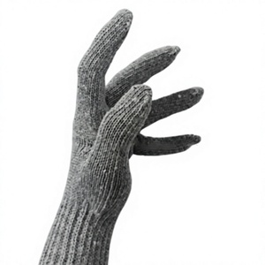 Gants de travail en coton, poignet tricoté, texture intégrale, antidérapants, durables, usage général, couleur grise, 26 cm, sans latex - Product Image 3