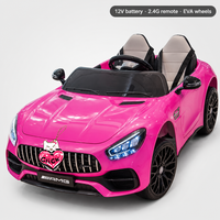 Voiture électrique pour enfants 12V avec télécommande, 2 places, roues ABS EVA, musique, lumières, pour garçons et filles de 5 à 7 ans