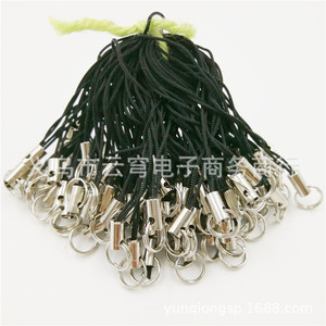 Lanyard Black Metal Lobster Buckle Phone Strap Single Loop Double Loop Wholesale For Phone Usb Flash Drive - Product Image 2