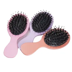 Wholesale Mini Hair Brush Portable Wooden Comb Brush Boar Bristle Hair Brush With Top Quality