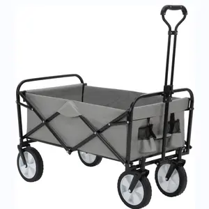 Outdoor going heat wagon for camping service cart collapsible wagon cart with 8 inch chrome plated wheels platform trolley