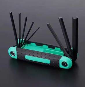 8 pièces Portable pliant Mini hexagone intérieur métrique jeu <span class=keywords><strong>de</strong></span> clés à douille personnalisable multifonctionnel Support OEM - Product Image 1