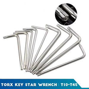 Chiave Torx a L Nichelata, Set di Chiavi Torx di Sicurezza Antimanomissione T6 T7 T8 T10 T15 T20 T25 T30 - Product Image 1