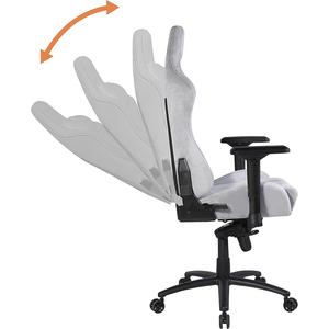 Meilleure <span class=keywords><strong>chaise</strong></span> de gaming en daim gris clair, luxe premium, confort supérieur, tissu doux, <span class=keywords><strong>chaise</strong></span> de <span class=keywords><strong>gamer</strong></span> avec mécanisme grenouille - Product Image 4