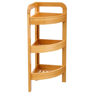 Bamboo Corner Shelf | Multi-Purpose Home Storage <b>Rack</b> for Space-Saving Organization - Product Image 1