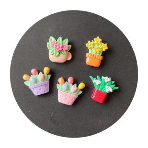 100 pièces Kawaii Flatback résine tulipe Roses en <span class=keywords><strong>pot</strong></span> <span class=keywords><strong>fleur</strong></span> embellissement décoration artisanat Scrapbooking <span class=keywords><strong>bricolage</strong></span> pinces à cheveux accessoires - Product Image 4