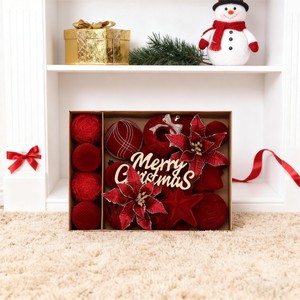 Novidade SHUANGYUAN: Bola de Natal de Veludo Feita à Mão, Pintada à Mão, Bolas de Natal com Efeito Flocado - Product Image 5