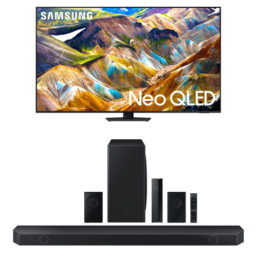 TOP Samsungs QN85D 65" HDR Smart Neo QLED Mini-LED TV & HQ-Q910D 520W 9.1.2-Channel Soundbar System Kit