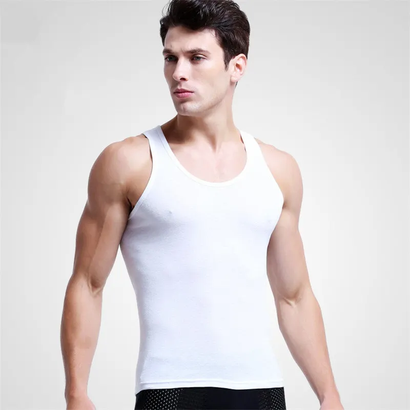 High Quality Wholesale White Undershirts Cotton Vest Tank Top Men Underwear Men'S Cotton Undershirts