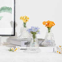 Vase en verre transparent créatif pour la décoration intérieure, en forme de champignon, pour fleurs, huiles essentielles, style Art Déco, hydroponique, vente en gros du fabricant
