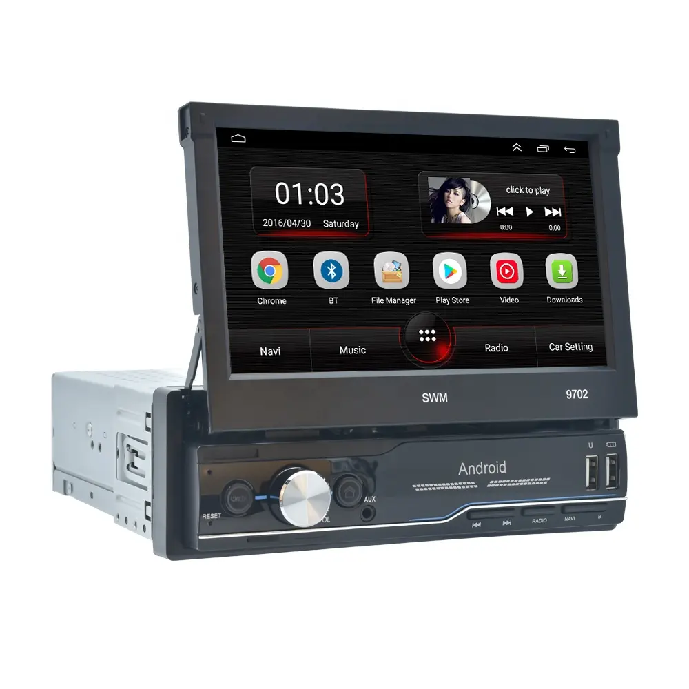 Retrátil de 7 polegadas android, rádio automotivo com tela sensível ao toque de 7 polegadas, wifi, gps, wi-fi, rádio automotivo e dvd player