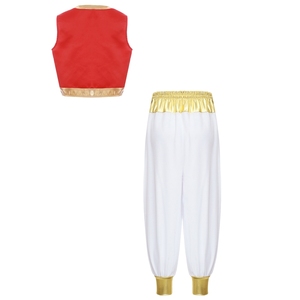 Disfraz de Príncipe Árabe para Niños de 6 a 16 Años, Conjunto de Chaleco y Pantalones para Representaciones, Actuaciones y Fiestas Temáticas de Carnaval - Product Image 4