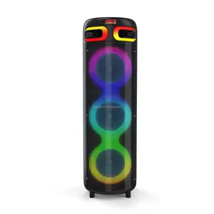 Party-Box neu dual 8 Zoll hohe Leistung bluetooth-Lautsprecher drahtloses Mikrofon hohe Lautstärke Audio led Zylinder Trolley Lautsprecher