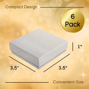 Confezioni Regalo per Gioielli, Set da 6, 8.9x8.9x2.5 CM, in Cartone Imbottito di Cotone con Coperchio per Orecchini, Bracciali, Collane, Prodotto in Cina - Product Image 4