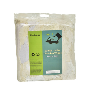 Stracci in maglia di cotone bianco 100% riciclato, in confezione da 1 libbra (10 kg), per pulizia e strofinatura - Product Image 5