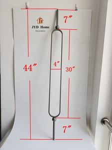 JYD Novo Design 5/8 "Matte Preto Oval Balaústres Ferro com Dois Bola De Latão para Decoração Interior Estável Ferro Forjado Stair Fusos - Product Image 5