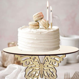 Support à gâteau en bois en forme de papillon - Centre de table décoratif pour mariage, anniversaire, collation, fête - Product Image 2