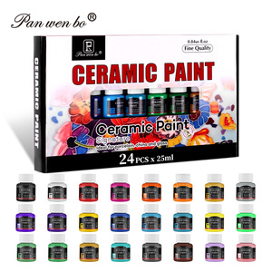 Juego de pintura de jarrón de porcelana para adultos arte DIY 25mlx0.84US Fl.oz juego de pintura de cerámica vibrante Multicolor para vidrio de porcelana China Acrílico - Product Image 2