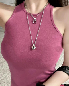 Collana con Ciondolo a Cuore in Argento Puro S925, Stile Vintage Retrò Personalizzato Hip Hop - Product Image 2